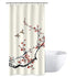 Riyidecor Stall Blossom Cherry Buds Shower Curtain 36Wx72H Inch Spring Flower Branches Asian Style Japanese Chinese Floral Painting Birds Decor Fabric Polyester Waterproof Fabric 7 Pack Plastic Hooks