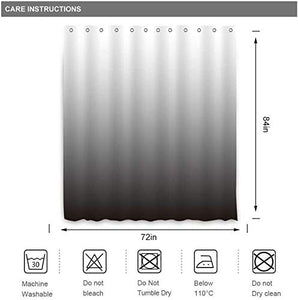 Riyidecor Extra Long Ombre Grey Shower Curtain 72Wx84H 12 Pack Metal Hooks Heavy Duty Modern Decor Fabric Polyester Waterproof Bathroom