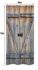 Riyidecor Stall Barn Door Shower Curtain 39Wx72H Rustic Wooden Farmhouse Vintage Barnwood Decor Fabric Polyester Waterproof 7 Pack Plastic Hooks