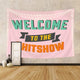 Riyidecor Welcome to The Shitshow Tapestry Boutique Funny Quote Pink 59Wx51H Inch Wall Hanging Home Living Room Dorm Decoration Fabric Polyester