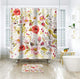 Riyidecor Pink Floral Shower Curtain Rose Flower Green Leaf Spring Shower Curtain Panel Polyester Waterproof Fabric 72x78 Inch Free Plastic Hooks 12-Pack