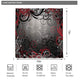 Riyidecor Red and Grey Black Shower Curtain Metal Hooks 12 Pack Leaf Swirl Floral Modern Forest Decor Fabric Set Polyester Waterproof Fabric Bathtub 72Wx72H Inch