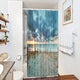 Riyidecor Ocean Beach Shower Curtain 39Wx72H Sunset Scenic Blue Sky Seaside Landscape Sand Decor Fabric Bathroom 7 Pack Plastic Shower Hooks