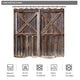 Riyidecor Wooden Barn Door Shower Curtain Panel 72Wx72H Inch Metal Hooks 12 Pack Farmhouse Western Country Wood Rustic Brown Fabric Polyester Waterproof Bathroom Home Decor Set