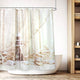 Riyidecor Seashell Lighthouse Starfish Shower Curtain Set Beige Nautical Bathroom Decor Fabric Set Fishing Net Marine Ocean Beach Polyester Waterproof 72x72 Inches 12 Pack Plastic Shower Hooks