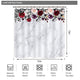 Riyidecor Gray Marble Colorful Flower Shower Curtain Grey Floral White Simple Modern Chic Beautiful Fabric Set Polyester Waterproof 72x72 Inch 12 Pack Plastic Hooks