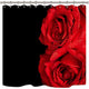 Riyidecor Floral Shower Curtain Red Rose Flower Blossom Black Rustic Valentine's Day Romantic Love Abstract Vintage Decor Fabric Polyester Waterproof 72x72 Inch 12 Pack Plastic Hooks