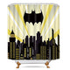 Riyidecor Super Heros Cityscape Shower Curtain Bat Panel Night Buildings Scene City Cartoon Skyline Movie Kid Home Bathroom Decor Fabric Polyester Waterproof 72x72 Inch Include 12 Pack Plastic Hooks