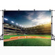 Riyidecor Green Baseball Field Backdrop Fabric Polyester Stadium 8Wx6H Feet Photography Background Art Booth for Children Decorations Birthday Festival Event Props Party Photo Studio Photo Shoot