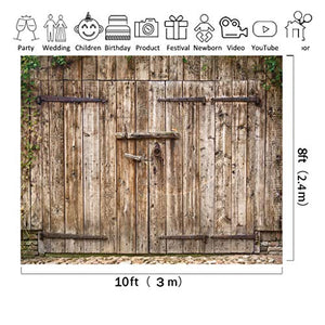 Riyidecor Wooden Barn Doors Backdrop Rustic Retro Antique Brown Woods Shabby Chic 10Wx8H Feet Farmhouse Photography Backgrounds Photo Shoot Party Birthday Decor Props Photo Shoot Vinyl