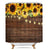 Riyidecor Rustic Sunflowers Shower Curtain Wooden Board Light Brown Yellow Country Spring Flowers Vintage Plant Kids Decor Fabric Nature Bathroom Polyester 72x72 Inch Include Plastic 12 Pack Hooks