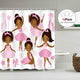 Riyidecor Pink Ballet Shower Curtain Cute Girl Ballerina Dancer Skirt Gymnastic Kid Nursery Bathroom Child Fabric Waterproof for Bathtub 72Wx72H Inch Include 12 Pack Plastic Shower Hooks