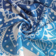 Riyidecor Stall Boho Paisley Shower Curtain 36Wx72H Inch Floral India Bohemia Blue White Flower Bathroom Decor Fabric for Bathtub 7 Pack Plastic Shower Hooks