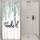 Riyidecor Green Leaves Get Naked Single Stall Shower Curtain 36Wx72H Inch Sage Bathroom Decor Watercolor Narrow Spring Botanical Plants Quotes Fabric Waterproof Home Bathtub Decor 7 Pack Plastic Hook