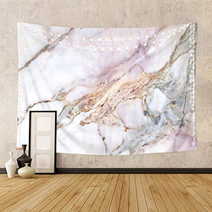 Riyidecor Pink Golden Marble Fabric Tapestry Wall Hanging 71Hx91W Inch Abstract Trippy Nature Luxury Texture Crack Ink Modern Authentic Stone Nature Elegance Artwork Home Dorm Decor Bedroom