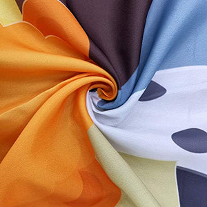 Riyidecor Funny Cartoon Dog Shower Curtain Colorful Painting Puppy Pets Animal for Kids Cute Decor Fabric Set Polyester Waterproof 72Wx72H Inch 12 Pack Plastic Hooks