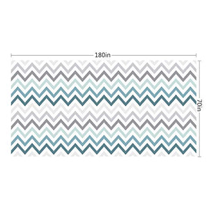 Riyidecor Clawfoot Tub Shower Curtain Panel 180x70 Inch All Wrap Around Polyester Fabric Set Chevron Extra Wide Waterproof with 32-Pack Metal Shower Hooks