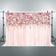 Riyidecor Bridal Floral Wall Backdrop Romantic Rose Flower Photography 8(W) x6(H) Feet Background Pink White Carpet Decoration Wedding Props Party Photo Shoot Backdrop