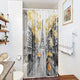Riyidecor Extra Long Paris Shower Curtain 39W x 72H Eiffel Tower Landscape France Modern Couple Oil Painting Black Yellow European City Fabric Waterproof Bathroom Home Decor 7 Plastic Shower Hooks