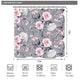 Riyidecor Floral Shower Curtain Pink Rose Rustic Blossom Flower Grey Chic Spring Leaves Garden Plants Fabric Waterproof Home Decor 12 Pack Plastic Hook 72x72 Inch