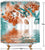 Riyidecor Teal and Orange Orchid Shower Curtain Reflection Floral Tropical Flower Leaf Painting Zen Decor Fabric Set Polyester Waterproof 72Wx78H Inch 12-Pack Plastic Hooks
