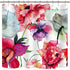 Riyidecor Watercolor Floral Shower Curtain Spring Colorful Flower Peony Red White Decor Fabric Panel Bathroom 72" Wx72 H Inch 12 Pack Plastic Hooks Included