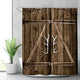 Riyidecor Extra Long Barn Door Shower Curtain Wooden Garage Rustic Farmhouse 72Wx84H Inch 12 Pack Metal Hooks Vintage Country Decor Fabric Bathroom Polyester Waterproof