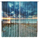 Riyidecor Ocean Beach Scenic Curtains Scenery Landscape Rod Pocket Art Hawaiian Tropical Sunset Seaside Blue Sky Sand Coastal Living Room Bedroom Window Drapes Treatment Fabric (2 Panels 42 x 63 Inch)