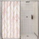Riyidecor Stall Small Shower Curtain Half 36x72 Inch Pink Marble Geometric Chevron Herringbone Abstract Texture Chic Cool Luxurious Neutral Classy Aesthetic Bathroom Decor Fabric Polyester Waterproof