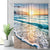 Riyidecor Ocean Coastal Hawaiian Sunrise Shower Curtain 72x84 Inch Sea Wave Summer Beach Seaside Scene Island Blue Fabric Set Waterproof 12 Pack Hooks