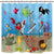 Riyidecor Pirate Ship Shower Curtain Boys Underwater Ocean Fish Kids Sea Marine Animal Decor Fabric Bathroom 72x72 Inch 12 Pack Plastic Shower Hooks