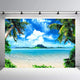 Riyidecor Summer Photo Backdrop 7x5 Feet Hawaiian Luau Tropical Beach Sea Blue Rainforest Photography Background Birthday Party Photo Shoot Backdrop Vinyl Cloth