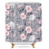 Riyidecor Floral Shower Curtain Pink Rose Rustic Blossom Flower Grey Chic Spring Leaves Garden Plants Fabric Waterproof Home Decor 12 Pack Plastic Hook 72x72 Inch