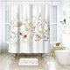 Riyidecor Herbs Floral Plants Shower Curtain Watercolor Wildflowers Delicate Flower Pink Tansy Pansies Retro White Decor Fabric Bathroom Polyester Waterproof 72" W x 72" H Plastic Hooks 12 Pack