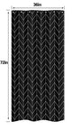 Riyidecor Striped Herringbone Chevron Shower Curtain 36x72 Inch Black Geometric Panel Decor Fabric Bathroom Set Polyester Waterproof 7 Pack Plastic Hooks