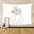 Riyidecor Woman and Flowers Tapestry 80Wx60H Inches Simple Aesthetic Black White Red Lips Abstract Art Line Sketch Blossom Design Art Printed Home Decor Wall Hanging for Living Room Bedroom Dorm
