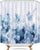 Riyideocr Abstract Watercolor Ombre Blue Shower Curtain 60WX72H Inch Modern Art Gradient Painting Decor Bathroom Set Fabric Polyester 12 Pack Plastic Shower Hooks