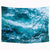 Riyidecor Ocean Tapestry 51x59Inch Cute Calm Wave Sea Cool Blue Nature Simple Aesthetic Art Wall Hanging Bedding Wall Art Decor Bathroom Fabric Home Dorm Living Room