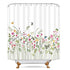 Riyidecor Floral Shower Curtain Spring Flowers Butterflies Green Plants Vintage Botanical Decor Bathroom Set Polyester Waterproof 72x72 Inch Plastic Hooks 12 Pack