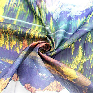 Riyidecor Mountain Scenic Shower Curtain 72Wx78H Inch Metal Hooks 12 Pack Scenery Landscape Art Blue Sky Forest Beauty Wilderness and Hiking Decor Fabric Set
