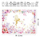 Riyidecor Fairy Princess Backdrop 7x5 Feet Gold Floral Butterflies Girl Baby Shower Tea Time Party Birthday Cake Table Background Studio Photography Props Photo Shoot Vinyl Cloth
