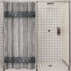 Riyidecor Rustic Stall Barn Door Shower Curtain 39Wx72H Small Farmhouse Wooden Metal Texture Bathroom Decor Fabric Polyester Waterproof with 7 Pack Plastic Shower Hooks