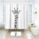 Riyidecor Funny Animal Shower Curtain Giraffe Jungle Safari Tropic African Wildlife Black and White Kid Boy Modern Designer Cool Bathroom Decor 72Wx72H inch 12 Pack Plastic Hooks