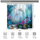 Riyidecor Dolphin Shower Curtain Underwater Algaes Coral Reefs Sunbeam Tropical Fish Marine Wildlife Ocean Animal Seabed Bathroom Decor Fabric Polyester Waterproof 72Wx72H Inch 12 Pack Plastic Hooks