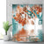 Riyidecor Teal and Orange Orchid Shower Curtain Reflection Floral Tropical Flower Leaf Painting Zen Decor Fabric Set Polyester Waterproof 72x72 Inch 12 Pack Plastic Hooks