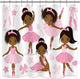 Riyidecor Pink Ballet Shower Curtain Cute Girl Ballerina Dancer Skirt Gymnastic Kid Nursery Bathroom Child Fabric Waterproof for Bathtub 72Wx72H Inch Include 12 Pack Plastic Shower Hooks