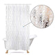 Riyidecor White Floral Damask Shower Curtain Panel 36W x 72H Inches Plastic Hooks 7 Pack Decor Fabric Bathroom Set Polyester Waterproof