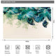 Riyidecor Extra Wide Peacock Feather Clawfoot Tub Fabric Shower Curtain 108Wx72H Inch 18 Pack Metal Hooks Watercolor Floral Green Leaf Teal Turquoise Vibrant Psychedelic Decor Bathroom Waterproof