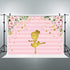 Riyidecor Girl Ballerina Backdrop 7x5 Feet Tutu Dress Dancing Striped Abstract Little Girl Baby Shower Party Kid Children Ballet Birthday Banner Shining Photography Props Photo Shoot Vinyl Cloth