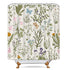 Riyidecor Floral Flower Shower Curtain 72Wx72H Inch Botanical Green Leaves Herbs Plant Waterproof Bathroom Fabric Decor Polyester 12 Pack Plastic Hooks
